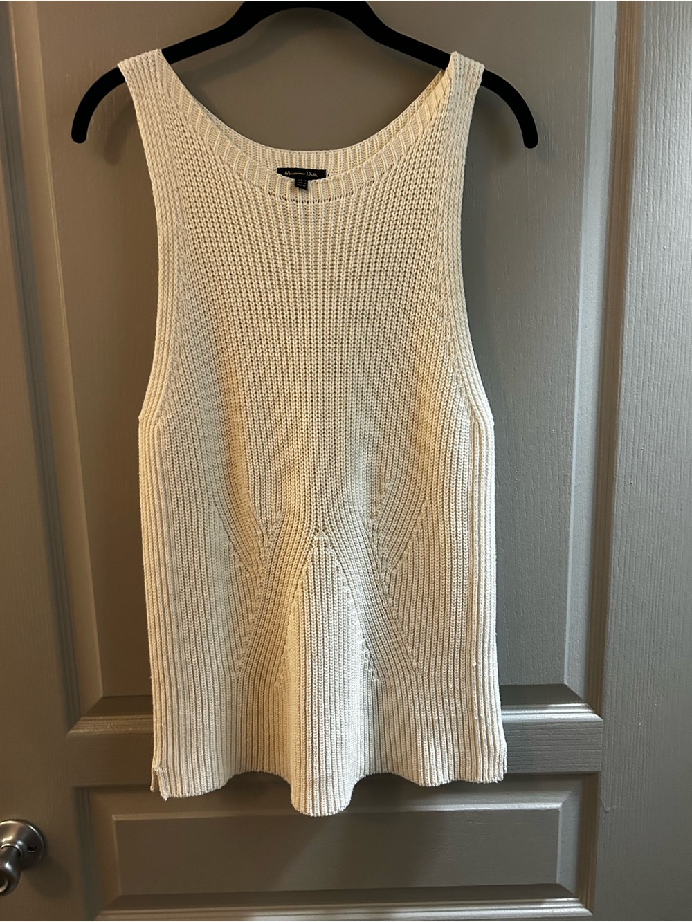 Massimo Dutti Cream Knit Sleeveless Tank